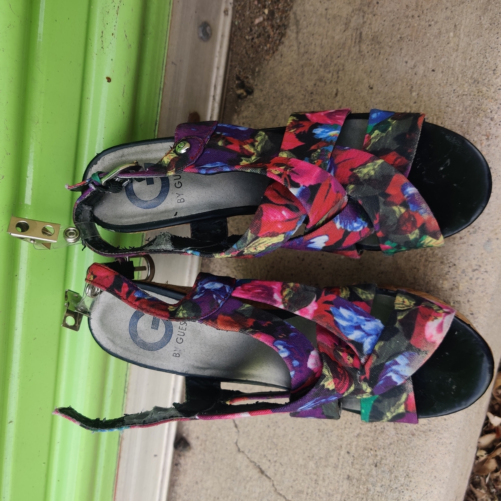 Guess Women's Floral Wedge Sandals